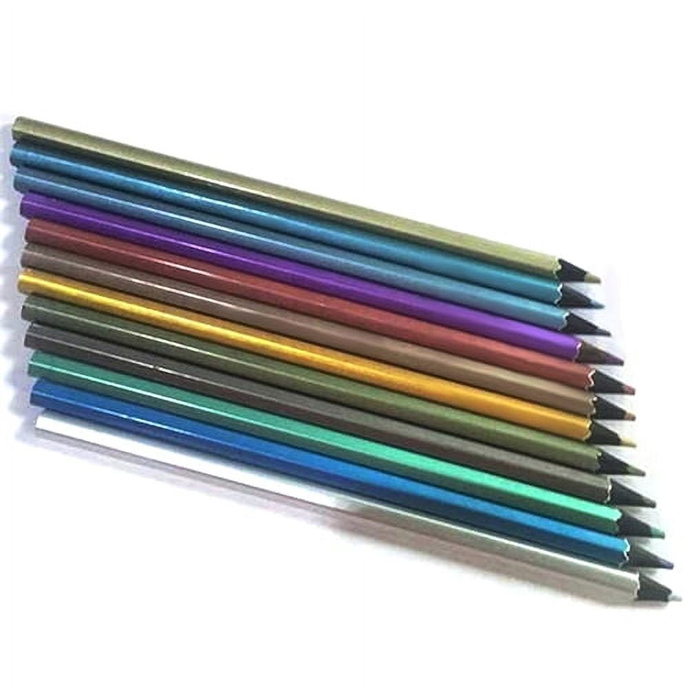 Opolski Metallic Non-Toxic Colored Drawing Pencils (12 Color)