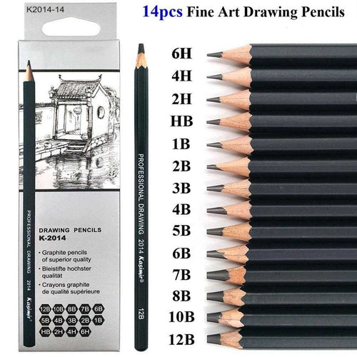 14pcs/set Wood Black Sketch Pencil Pencil Art Graphite Shading For Drawing Supplies Lead Sketch Black Art Pencils